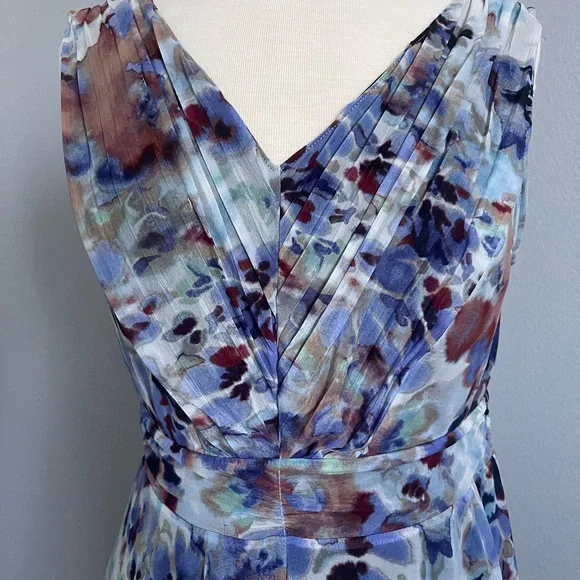 Vera Wang multicolored chiffon  dress. - Picture 4 of 8